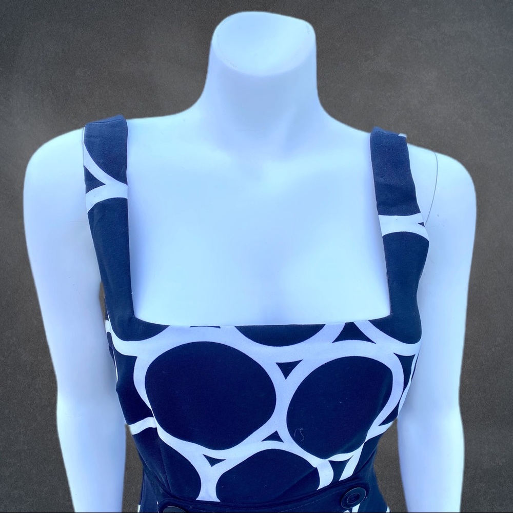 London Times Black White Sleeveless Dress Size 6 - Picture 5 of 8